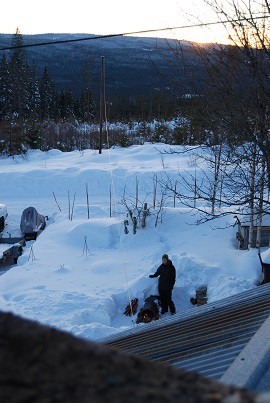 Tagen från taknocken, riktning väster